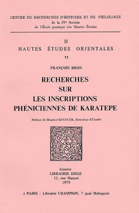 Recherches sur les inscriptions phéniciennes de Karatepe