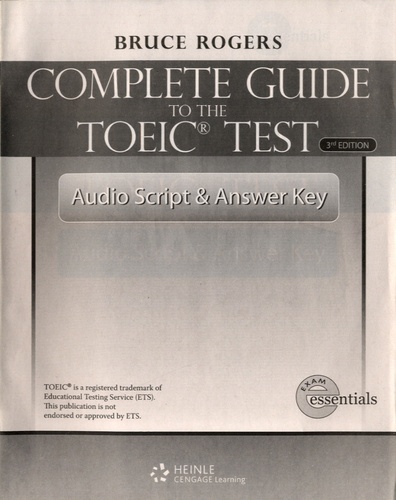 Bruce Rogers - Complete Guide to the TOEIC Test - Audio Script & Answer Key.