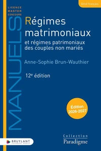 Régimes matrimoniaux et régimes patrimoniaux des couples non mariés
