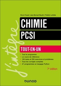 Bruno Fosset et Jean-Bernard Baudin - Chimie tout-en-un PCSI.