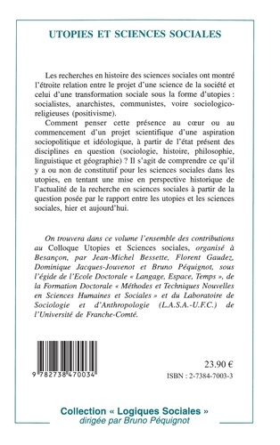 Utopies et sciences sociales. [colloque, Besançon