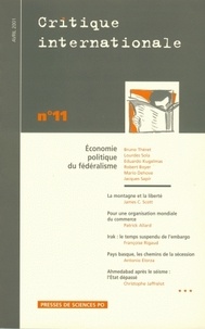 Bruno Théret - Critique internationale N° 11 avril 2001 : Economie politique du fédéralisme.