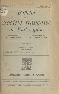  Brunschvieg et  Cresson - Science et politique - Séance du 7 mai 1914.