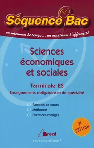 Sciences économiqes et sociales Tle ES Enseignements obligatoire et de spécialité