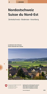  Bundesamt für landestopographi - Carte nationale de la Suisse n°2 - Suisse Nord-Est, 1: 200 000.