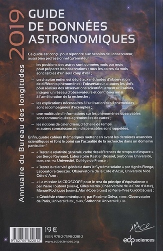 Guide de données astronomiques. Annuaire du Bureau des longitudes  Edition 2019