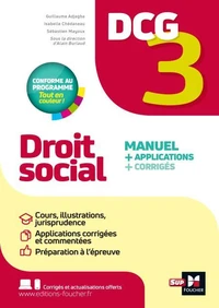 DCG 3 - Droit social - Manuel et applications - Millésime 2025-2026