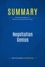  BusinessNews Publishing - Negotiation Genius - Review & Analysis of Malhotra and Bazerman's Book.