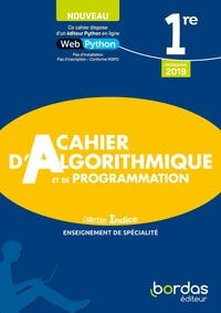 Cahier d'algorithmique et de programmation 1re enseignement de spécialité