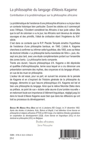 La philosophie du langage d'Alexis Kagame. Contribution à la problématique sur la philosophie africaine  édition revue et augmentée
