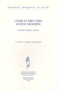 L'Etre et Dieu chez Gustav Siewerth