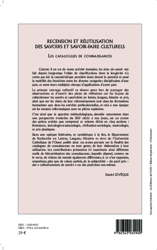 Cahiers du CIRHILLa N° 40 Recension et réutilisation des savoirs et savoir-faire culturels. Les catalogues de connaissances - Occasion