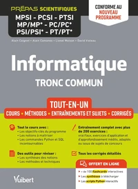 Informatique tronc commun MPSI-PCSI-PTSI-MP/MP*-PC/PC*-PSI/PSI*-PT/PT*