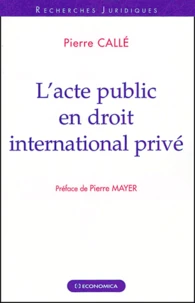 L'acte public en droit international privé