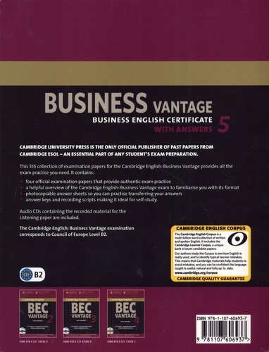 Cambridge English Business Vantage 5 with answers. Authentic exramination papers from Cambridge ESOL  avec 2 CD audio