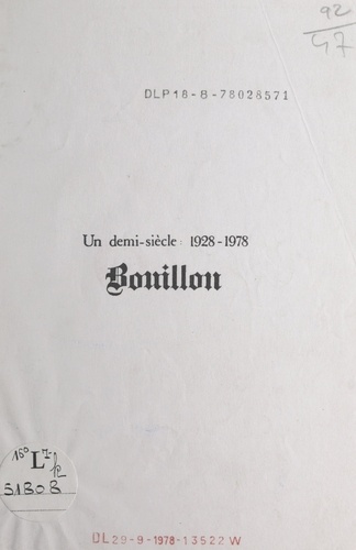 Bouillon. Un demi-siècle : 1928-1978