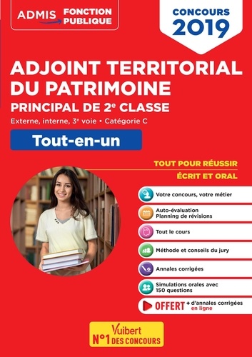 Concours adjoint territorial du patrimoine principal de 2e classe - Externe, interne, 3e voie, catégorie C. Tout-en-un  Edition 2019