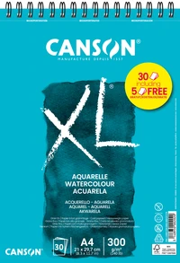 Al spirale 30fl xl® aquarelle a4 300g grain fin blanc dont 5 offertes