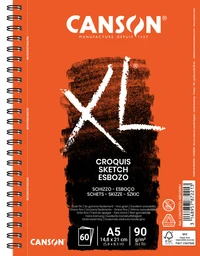 Album croquis spiralé xl® grand coté a5 - 60 feuilles 90g