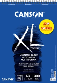 Album spiralé Canson XL® Mix Media Textured A3 - 30 feuilles 300g (dont 5 offertes)