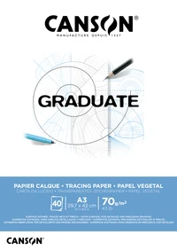 bloc canson graduate  papier calque a3 70g 40fl