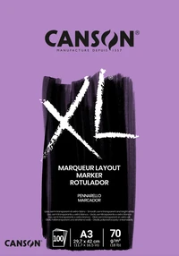 Bloc canson xl® marker a3 - collé 1 côté - 100 feuilles 70g
