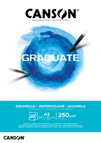 Bloc canson® graduate aquarelle a3 - 20 feuilles 250g