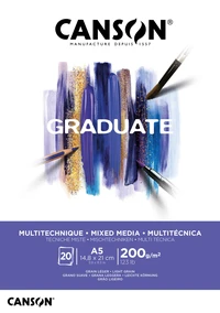 Bloc canson® graduate mixed media a5 - 20 feuilles 200g/m² - blanc