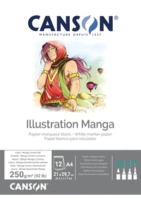 Bloc canson® illustration manga a4 - 12 feuilles 250g