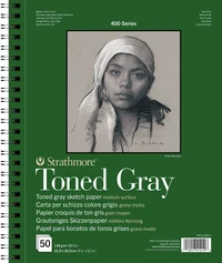 Bloc croquis strathmore - série 400 - 23x31 cm - 50 feuilles recyclées 118g - gris