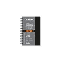 Carnet de croquis spiralé Canson® One - 14x21.6 cm - 80 feuilles 100g (160 pages) - Noir