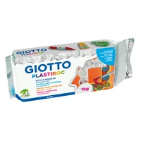 Pâte à modeler auto durcissante giotto plastiroc - pain de 1kg - blanc