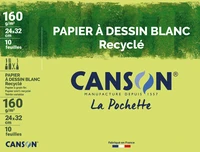 Poch 10fl recyclé à grain 24x32 160g blanc