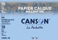 Poch 12fl calque millimétré a4 70g