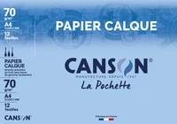 Pochette calque 70g/m² 12 feuilles a4 + pastilles adhésives repositionnables pro