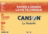 Pochette canson® dessin technique a3 - 10 feuilles 160g/m²