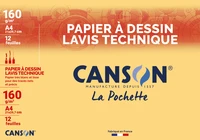 Pochette canson® dessin technique a4 - 12 feuilles 160g/m²