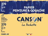Pochette canson® papier peinture et gouache - 24x32 cm - 6 feuilles 370g/m²