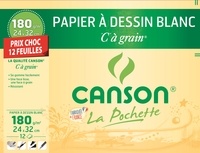 CANSON - PROMO RDC Pochette C à Grain 180 G 12 feuilles 24x32cm  -