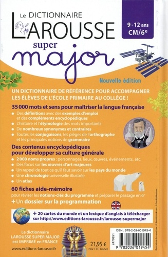 Le dictionnaire Larousse super major CM/6e  Edition 2022-2023