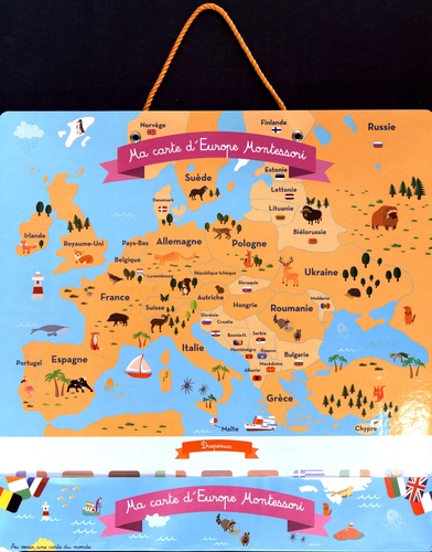 Carine Girac-Marinier - Ma carte du monde Montessori et ma carte d'Europe Montessori - 2 cartes et 40 aimants pour découvrir le monde !.