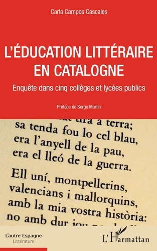 Carla Campos Cascales - L'éducation littéraire en Catalogne - Enquête dans cinq collèges et lycées publics.