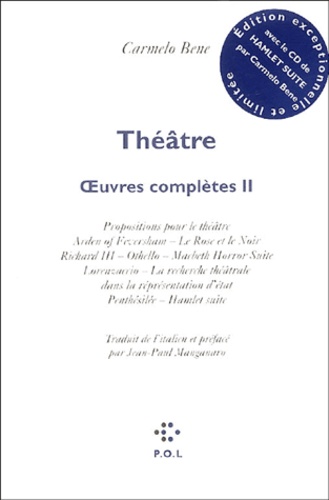 Oeuvres complètes. Tome 2, Théâtre  avec 1 CD audio