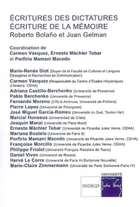 Carmen Vasquez et Ernesto Mächler Tobar - Ecritures des dictatures, écriture de la mémoire - Roberto Bolaño et Juan Gelman.