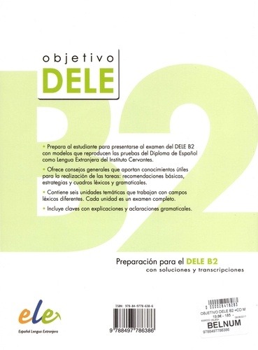 Objetivo DELE B2. Preparacion para el DELE B2 con soluciones y transcripciones  avec 1 CD audio MP3