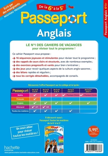 Passeport Anglais De la 6e à la 5e  Edition 2022