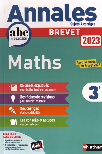 Maths 3e. Sujets & corrigés  Edition 2023