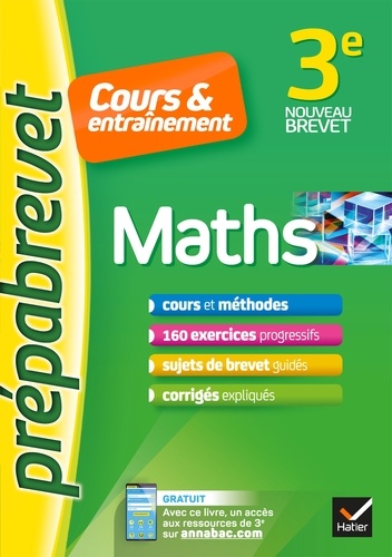 Caroline Bureau et Jean-Pierre Bureau - Maths 3e - Prépabrevet Cours & entraînement - cours, méthodes et exercices progressifs.