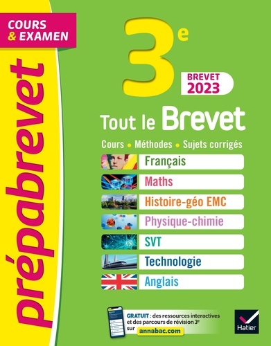 Prépabrevet Le tout-en-un 3e Brevet 2023. pour réussir sa 3e et son brevet