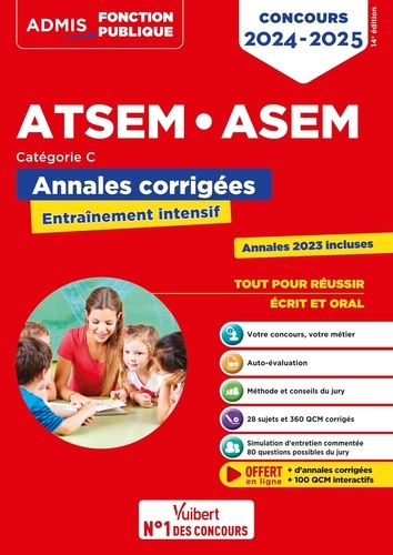 Concours ATSEM ASEM. Annales corrigées  Edition 2024-2025